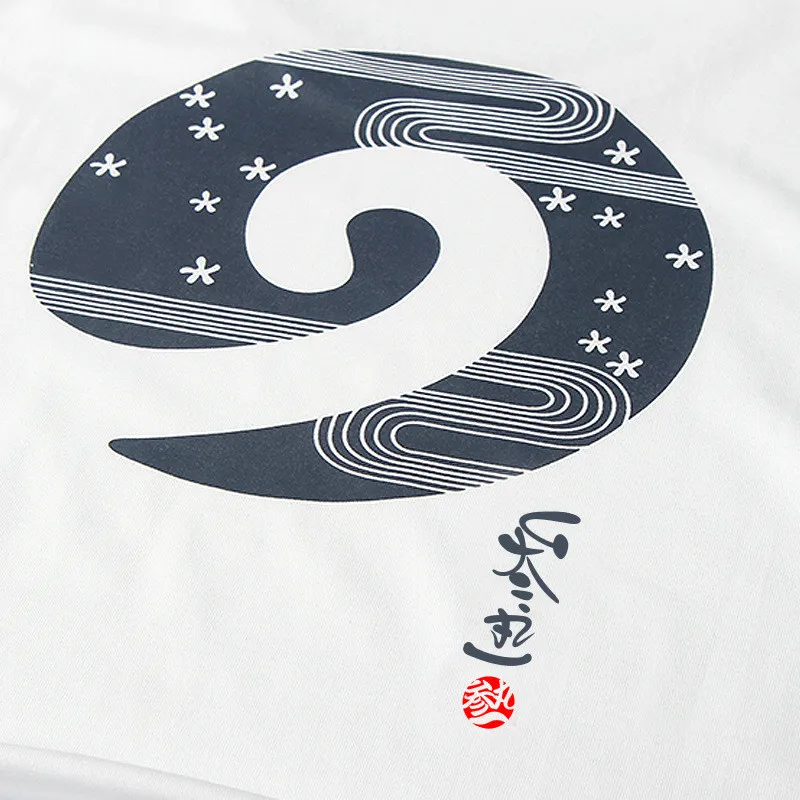 Мужская хлопковая футболка Yin and Yang черно-белая с короткими рукавами в