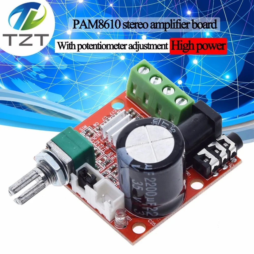 12 В Mini Hi Fi PAM8610 аудио стерео усилитель платы 2X10W двухканальный D Класс по самой