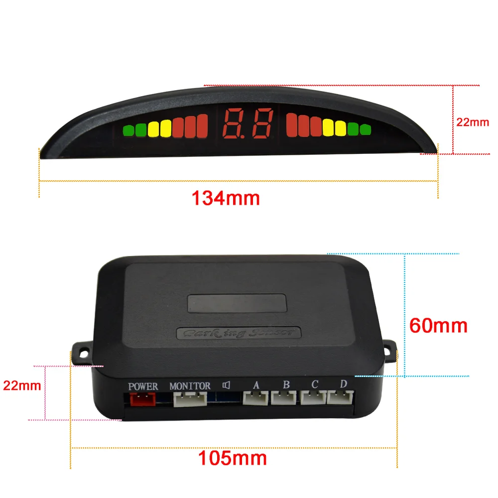OkeyTech Car Accessories Parking Sensor 4 Sensors Reversing Radar Detector LED Digital Assist Alarm System | Автомобили и