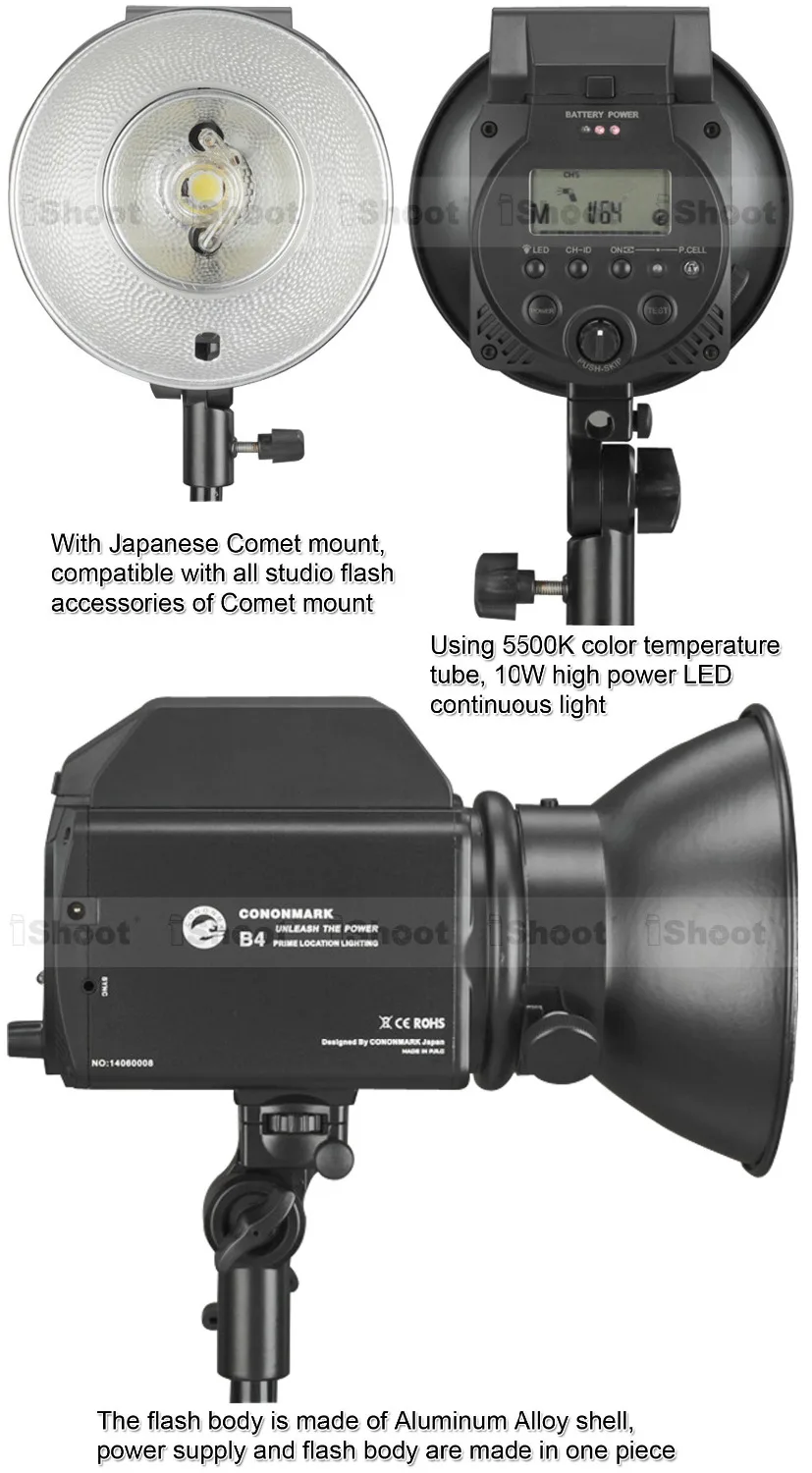 400 Вт компактный Портативный студия Открытый Вспышка Strobe Monolight-Батарея Питание и