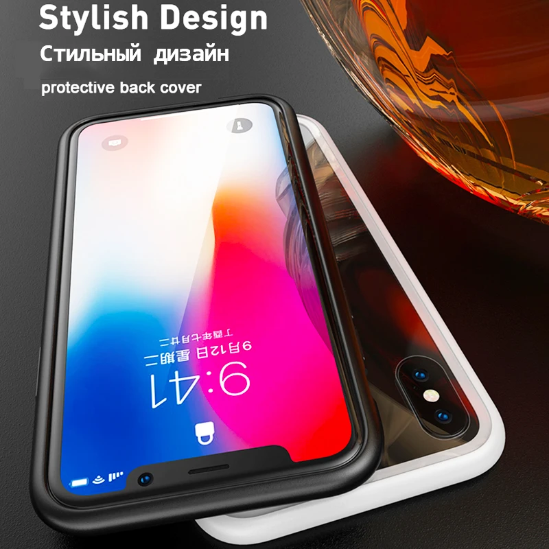 Металлический магнитный чехол для iPhone XR XS MAX X 8 Plus 7 из закаленного стекла с