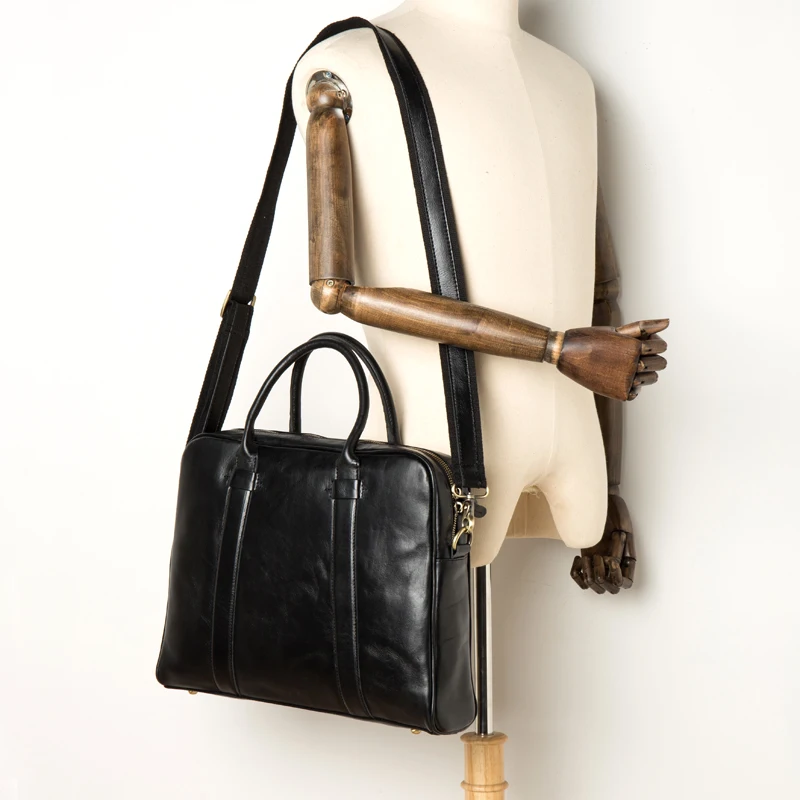 

Men Business Cow Leather Briefcases 2018 Famous Designer Men Black Shoulder Bags Male Brand Messenger Portfolio Office Work Bag