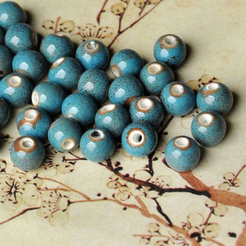 Многоцветные керамические шарики 100 шт./лот 8 мм материал Цветочная глазурь