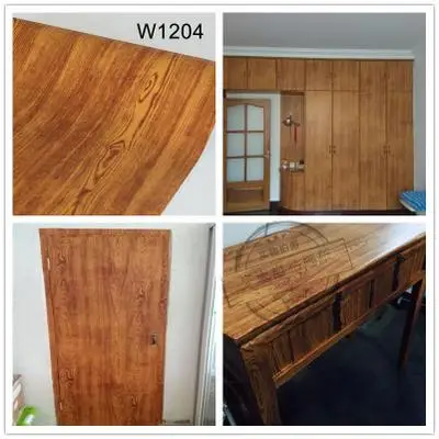 DIY декоративная пленка самоклеящаяся настенная бумага под дерево черная мебель наклейки для ремонта кухонный шкаф Водонепроницаемая настенная бумага