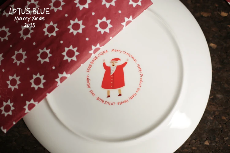 8-дюймовая Рождественская тарелка декоративные блюда тарелки из костяного