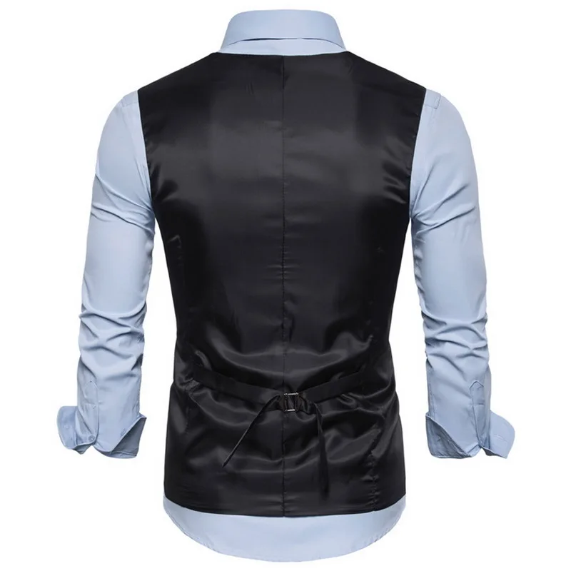 Мужской деловой блейзер в клетку полоску повседневный двубортный мужской жилет