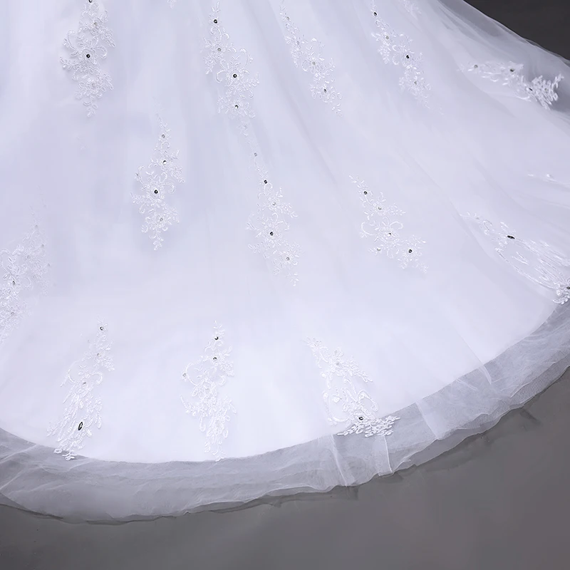 Fansmile, Тюлевое свадебное платье, Vestidos de Novia, с вышивкой, кружевное свадебное платье русалки,, свадебные платья размера плюс, индивидуальные FSM-138M