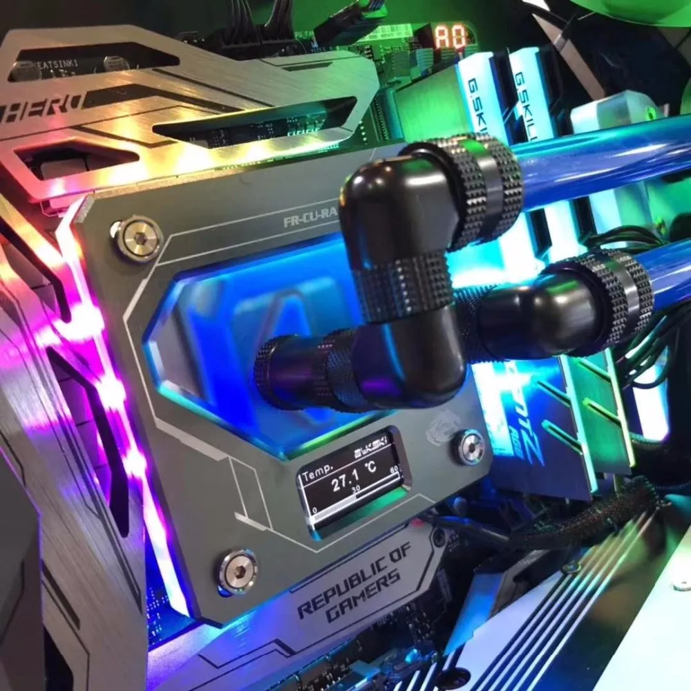 Водяной блок Bykski для процессора INTEL LGA1150/1151/1155/1156 LGA2011 2066 X99 цвет RGB яркий Индикатор