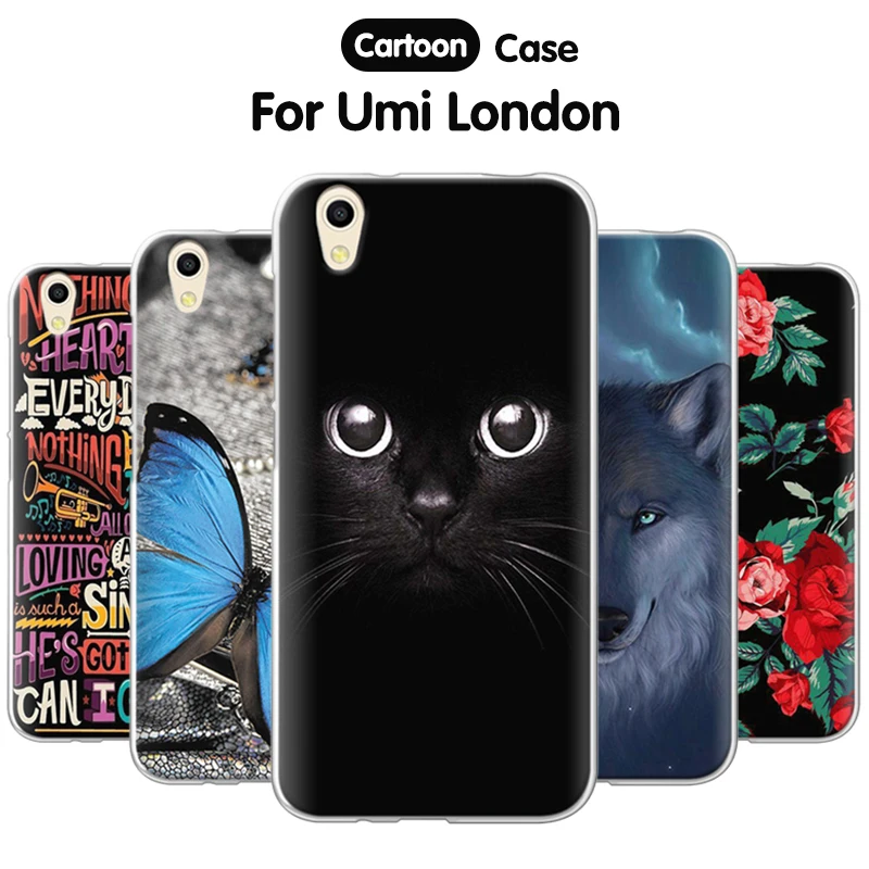 EiiMoo Cartoon Silicone Case For Umi London Cover 5.0 Cute Painting Soft TPU Back Funda Phone | Мобильные телефоны и