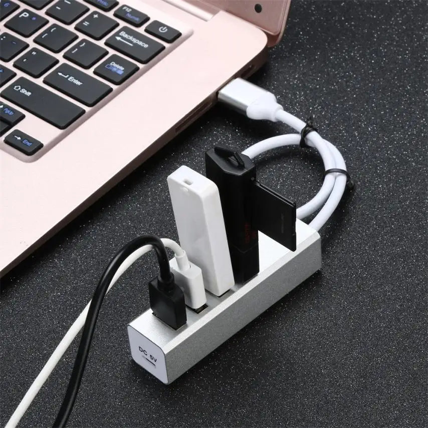 Алюминиевый usb-порт 3 0 и с 5 портами хаб передачи данных адаптером питания 20 Вт для