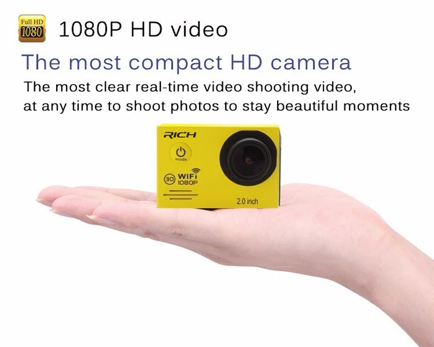 Новая экшн-камера Full HD 1080P 30FPS богатый Stlye Novatek96655 Wifi Водонепроницаемая 30 М камера для дайвинга на открытом воздухе