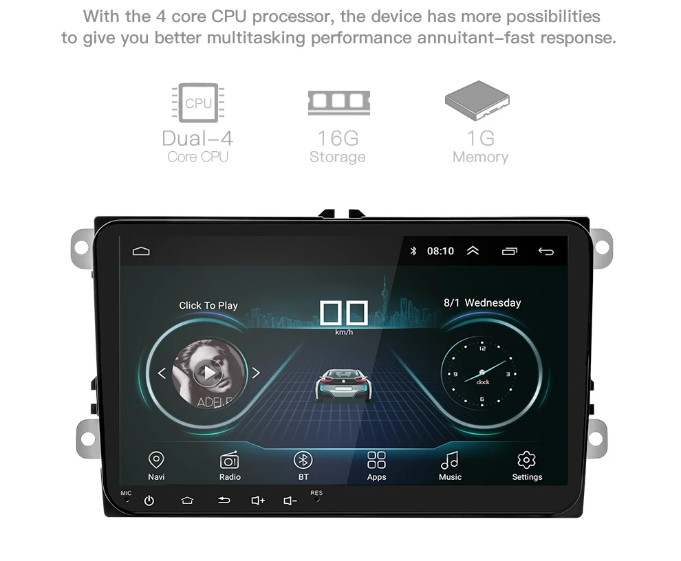 2 Din Android 8,1 Автомобильный мультимедийный для Amarok волксаген VW Passat B6 golf 56 Skoda Octavia 2 Superb 2 Seat Leon Navigation 2+ 16G