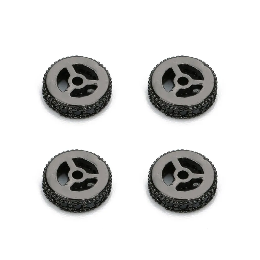 Gunblack black stone XINYAO 5 шт./лот микро проложить CZ колеса форма разделитель бусины с 1 мм отверстие круглые свободные бусины для ожерелья Браслет Diy ювелирных изделий - Цвет: Gunblack black stone
