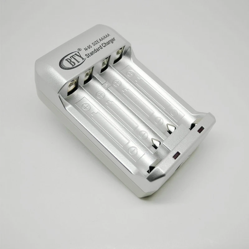 Многофункциональный AA AAA Батарея Зарядное устройство 4 Порты никель металл