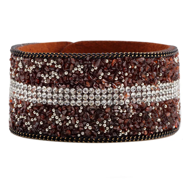 LUFANG 2019 Fashion Jewelry Multicolored Crystal Charm Bracelets For Women Birthday Gift Trendy Wide Bangles Chain | Украшения и