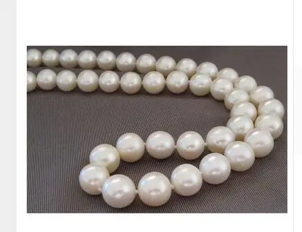 

Women Gift Word Jewelry Beautiful 17INCH GOLD CLASP HUGE BIG 9-10mm Natural AAAA South Sea White Pearl Necklace