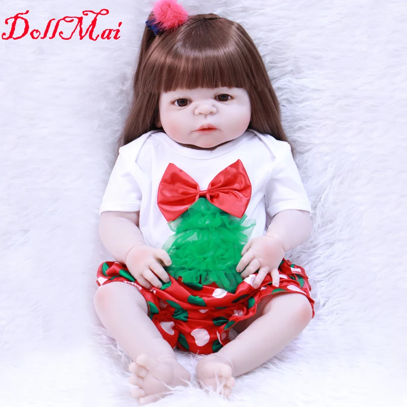 

Кукла реборн DollMai, 22 дюйма, полностью силиконовая