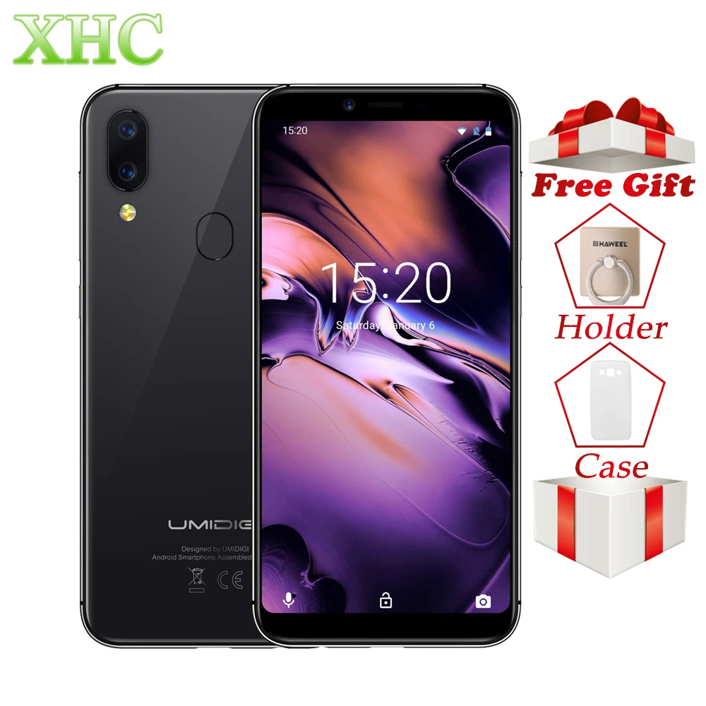 Смартфон UMIDIGI A3 с 5 дюймовым дисплеем четырёхъядерным процессором ОЗУ 2 Гб ПЗУ 16 12