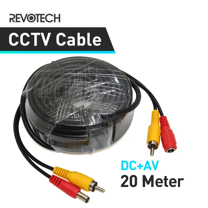 

20M DC AV 2in1 Video Power CCTV Camera Cable Security System Accessories