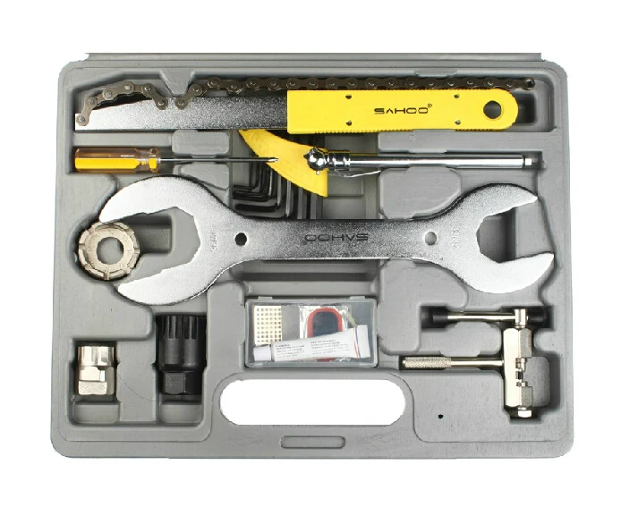 Free Shipping New Arrival SAHOO Bike Bicycle Repairing Tool Set Kit Case Box Universal for Mountain Road 44 in 1 velo | Спорт и