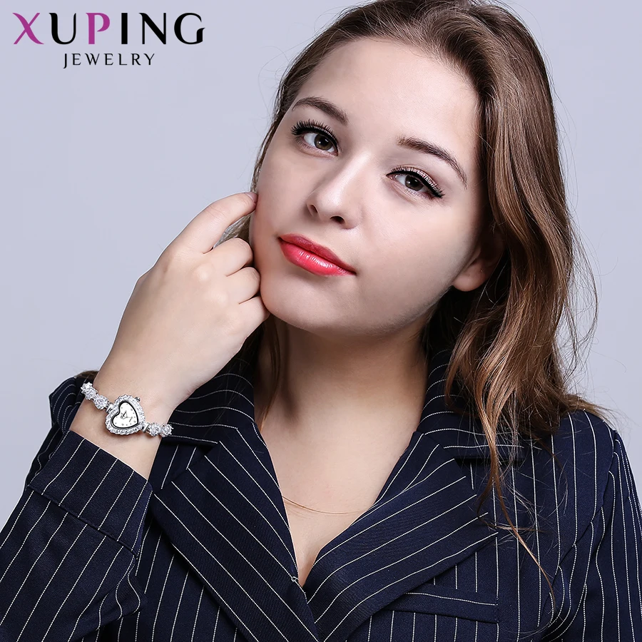 Xuping в форме сердца Белый синтетический кубический цирконий часы для женщин Новое