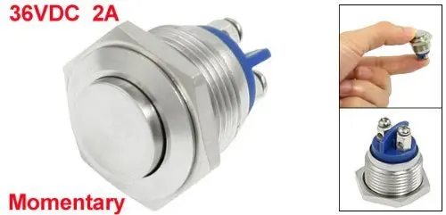 16 мм высокий круглый колпачок мгновенный металлический кнопочный переключатель