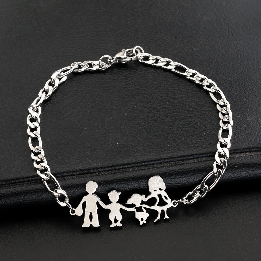 2019 популярные модные ювелирные изделия из нержавеющей стали для родителей дочки