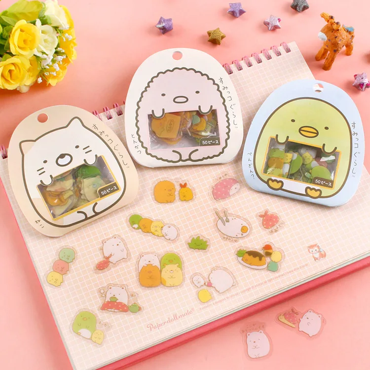 Прозрачный альбом для стикеров Sumikko Gurashi из ПВХ водонепроницаемые милые наклейки
