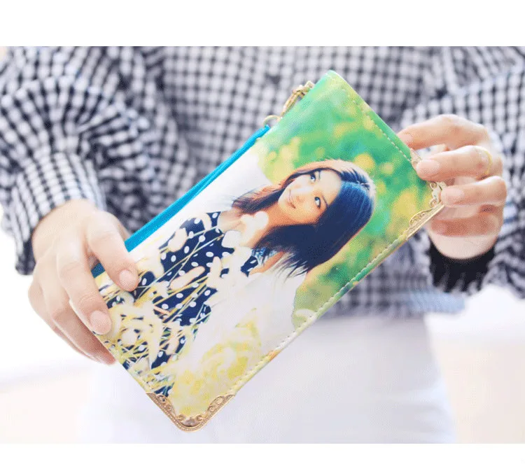 Private custom exclusive DIY wallet female long zipper gift bag handbag photos picture free print customized personality wallet