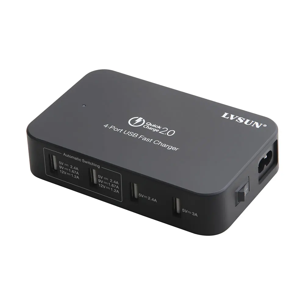 

LVSUN 58W 4 Port Car Quick USB QC2.0 Charger for ipad iPhone 6s 5s Asus Zenfone 2 Samsung Galaxy S4 S6 with EU/AU/UK/US Plug