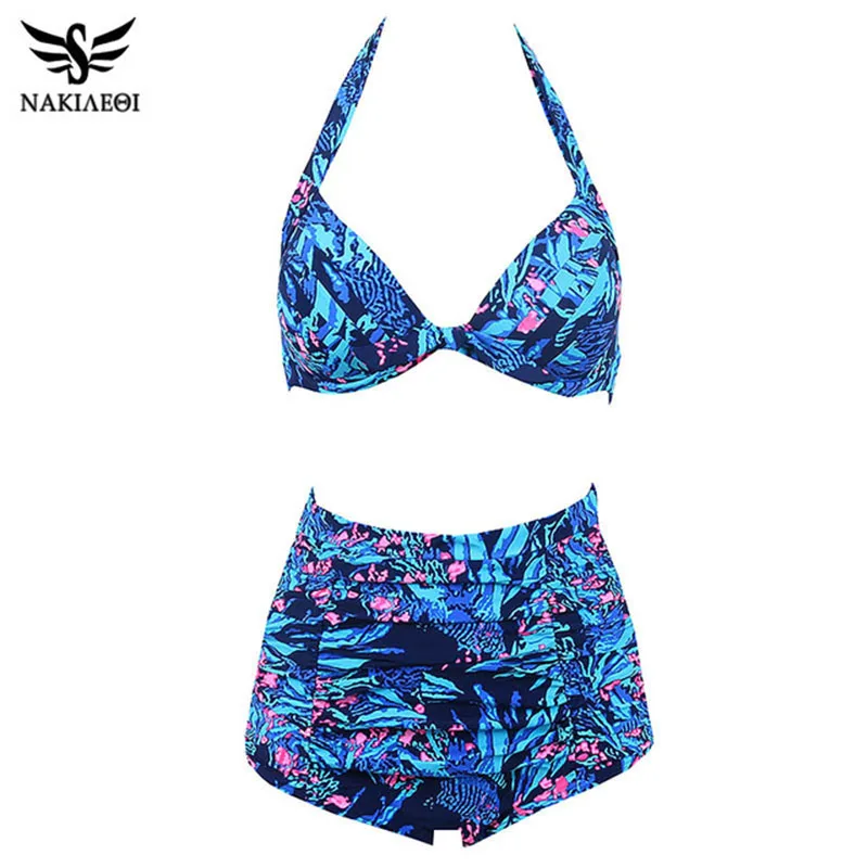 Бикини пуш ап женское с высокой талией и цветочным принтом|swimwear wrap|swimwear modelswimwear