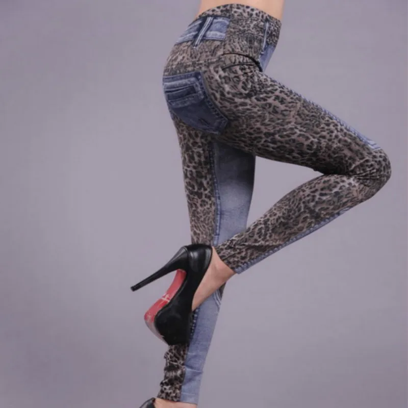 Новые Сексуальные Модные леопардовые облегающие узкие джинсы повседневные