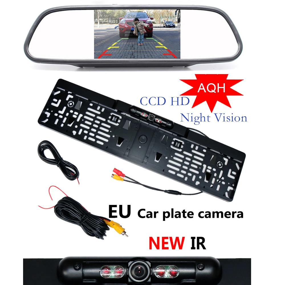 4.3 дюймов автомобиля HD Зеркало заднего вида Мониторы ccd видео светодиодный Ночное