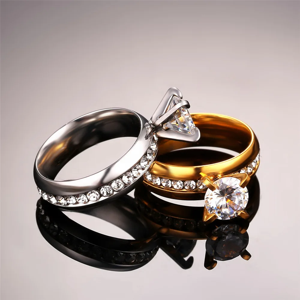 Классическое Обручальное кольцо Kpop для женщин с большим кристаллом разы