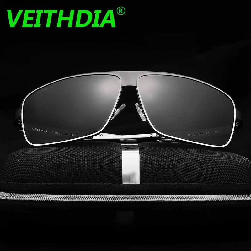 Бренд VEITHDIA, дизайнерские мужские поляризованные солнцезащитные очки, для вождения, нержавеющая сталь, алюминий, магний, солнцезащитные очки, Oculos 2492