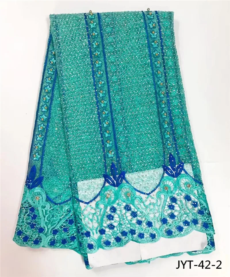 Same design african french net lace fabric with rhinestones high quality tulle for sewing clothing JYT-42 | Дом и сад