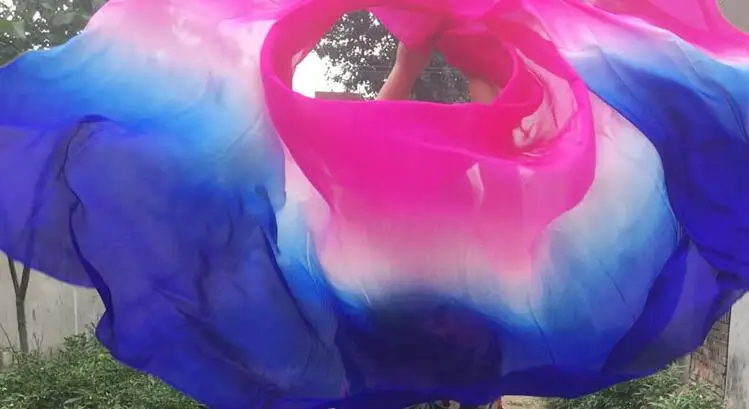 

Kids Belly Dancer Silk Veil Hand Dyed in Mystical Blends Bellydance Props Gradient Scarf Shawl Pink 200cm/250cm Free Shipping