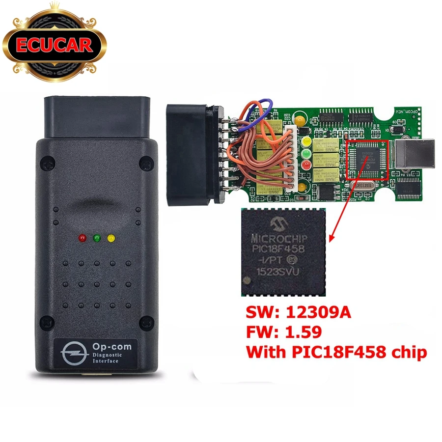 OPCOM V1.59 с PIC18F458 чип OP COM obd2 для opel сканер Диагностический оп ком|opcom v1.59|opcom diagnosticopel