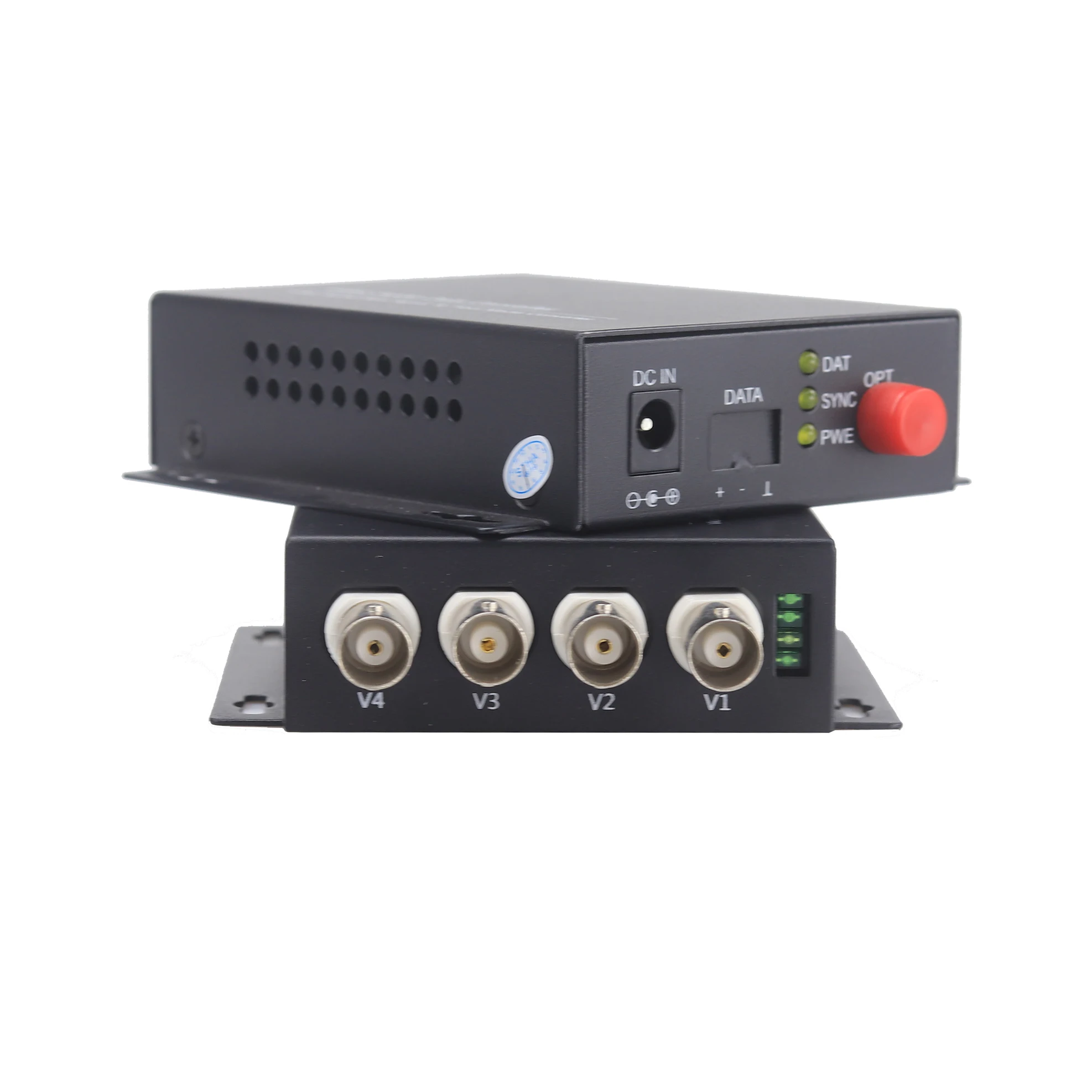 20Km 4CH Digital Optical Transmitter & Receiver Converter Date Video Audio Optical Converter BNC FC Single Fiber / Mode Fiber enlarge