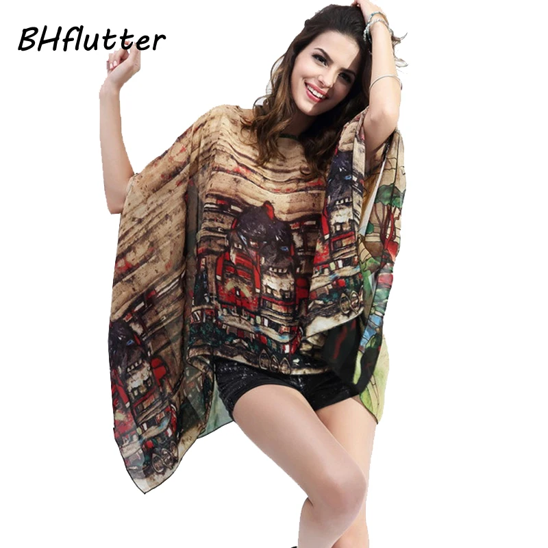 2015 Новинка Летнее Стильное Женское Ретро Шифоновое Платье Мини Повседневный