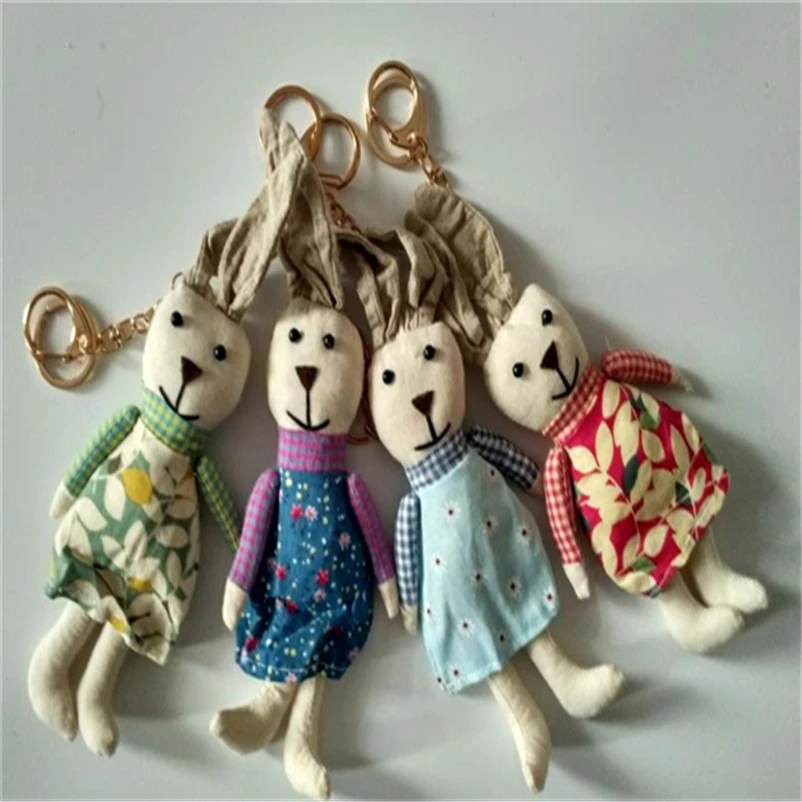 Новинка 2019 хлопковая льняная игрушка ручной работы с кроликом брелок из