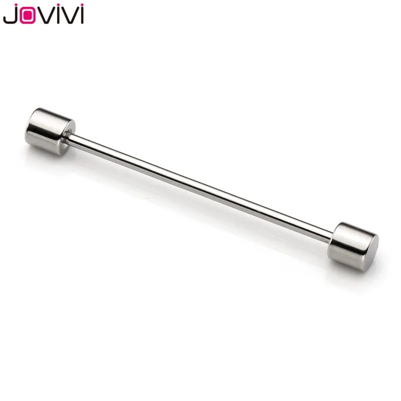 Jovivi 14 г нержавеющая сталь круглый Топ шпильки 37 мм Длинные Промышленные ушные штанги хрящевая спираль-раковины бар серьги гвоздики пирсинг