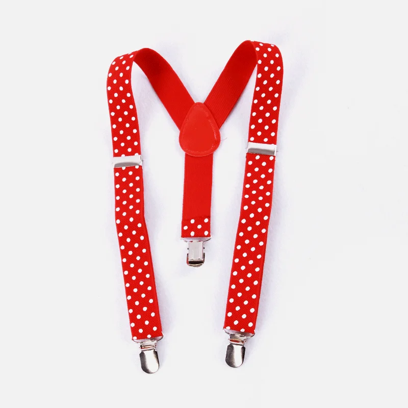 Dot Red Цветные детские однотонные джинсы для мальчиков и девочек; брюки с эластичными подтяжками на подтяжках; аксессуары - Цвет: Dot Red