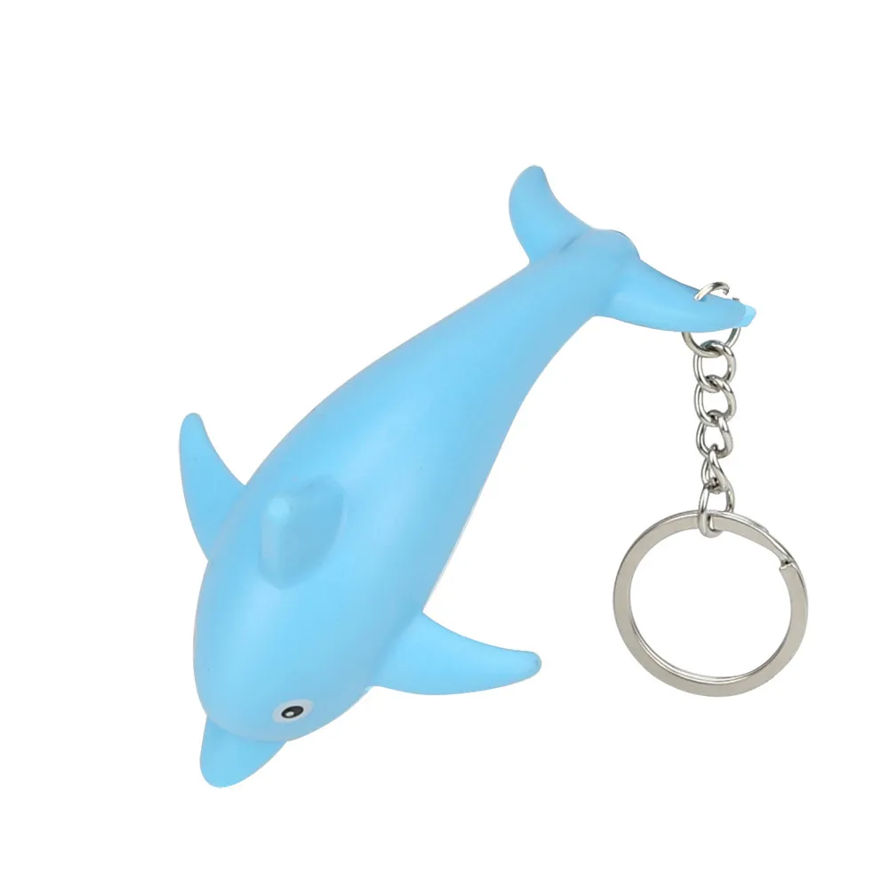 Light blue Светящиеся игрушки милый мультфильм брелок с дельфином светодиодный светильник и звук брелок Детская игрушка подарок рождественские игрушки для детей# W20 - Цвет: Light blue