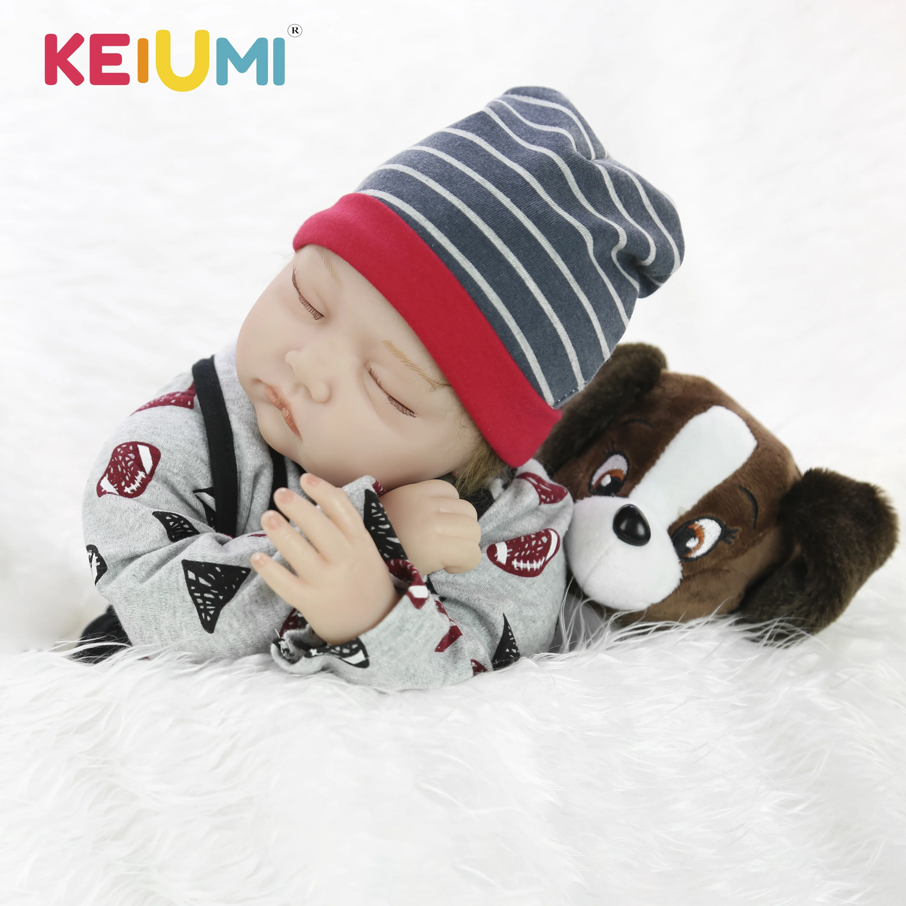 KEIUMI Спящая Кукла Reborn Baby Boy 22 &quot55 см Ткань тела мягкая кукла для малышей Детская