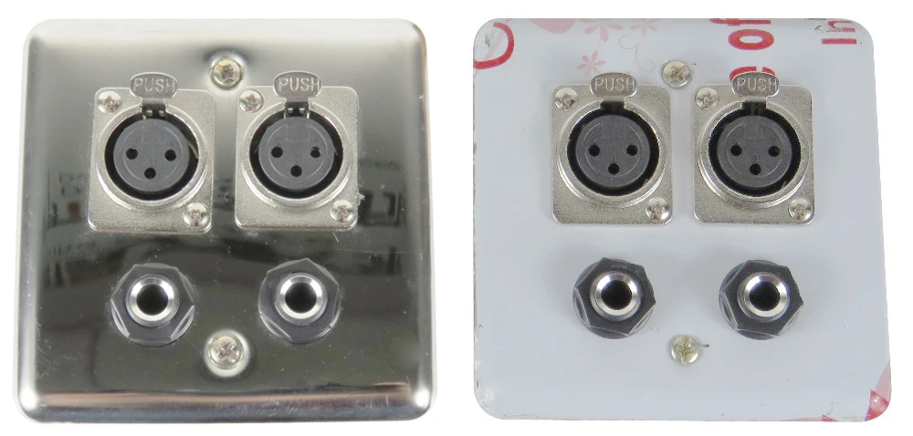 Стальная настенная панель STARAUDIO SWP 4001 серебристая 2 XLR 3 контакта гнездовые порты и