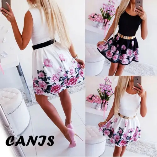 

2019 Fashion Women Dress Cocktail Party Beach Sundress Summer Casual Boho Dress