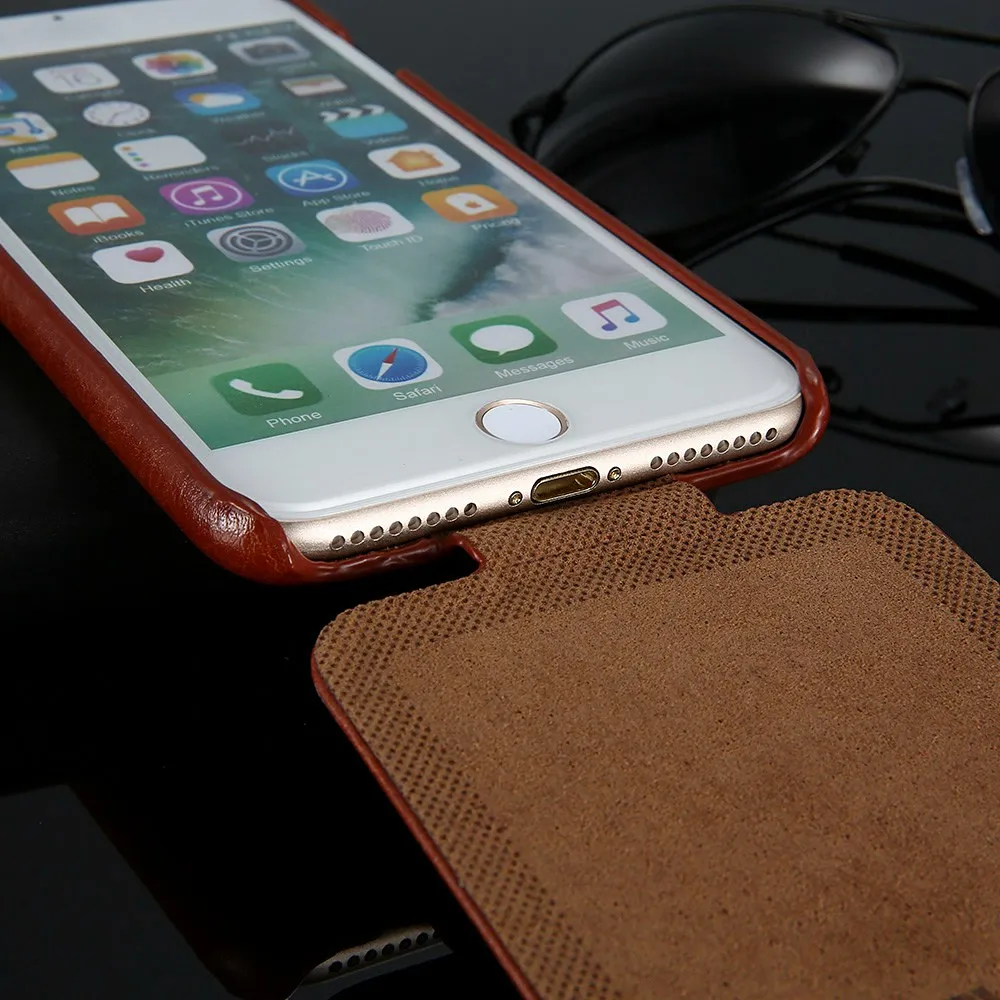 FLOVEME флип чехол Crazy Horse для iPhone 4 4s 4G 8 7 Plus Роскошный кожаный телефона 5 5S SE 6 6S