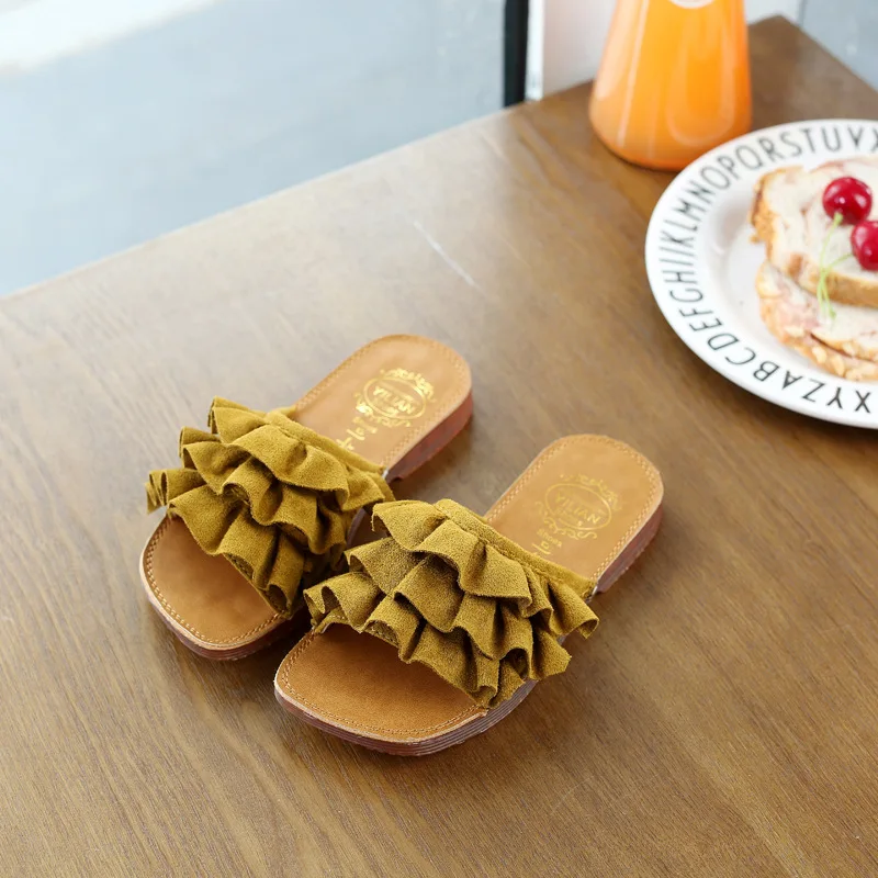 COZULMA девушки летние цветочные Борде пляжные шлепанцы сандалии детей стадо