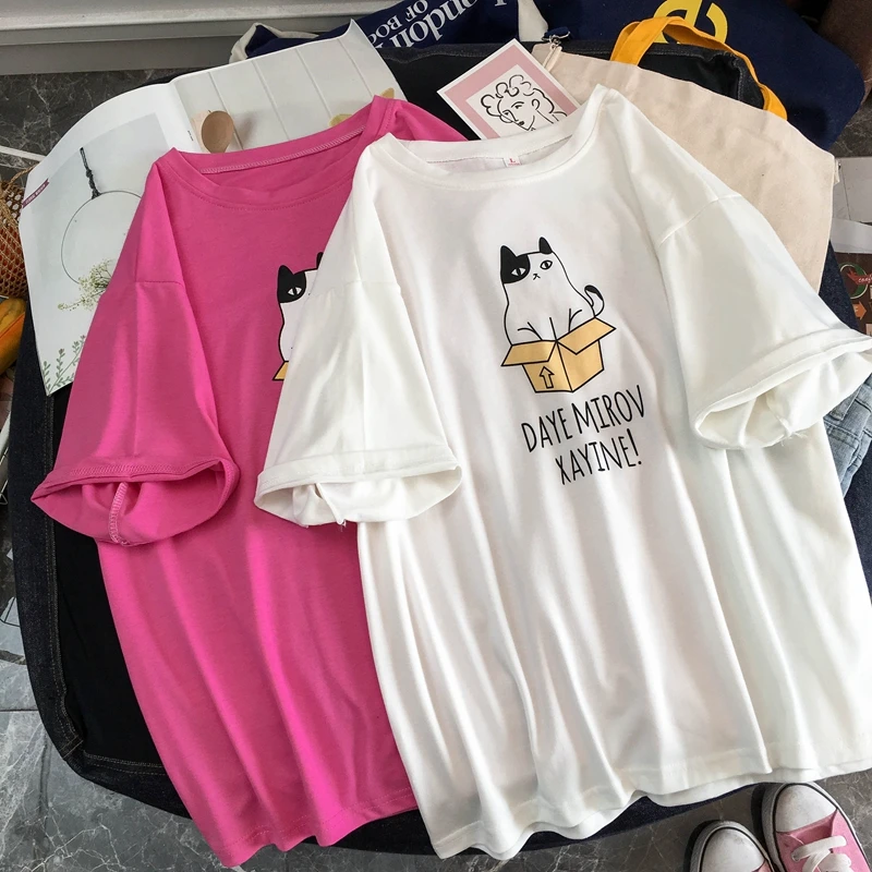 Женские летние футболки, хлопок, Harajuku Kawaii, вышивка, короткий рукав, Ulzzang, уличная одежда, camisetas verano mujer, Kpop Стиль, топы
